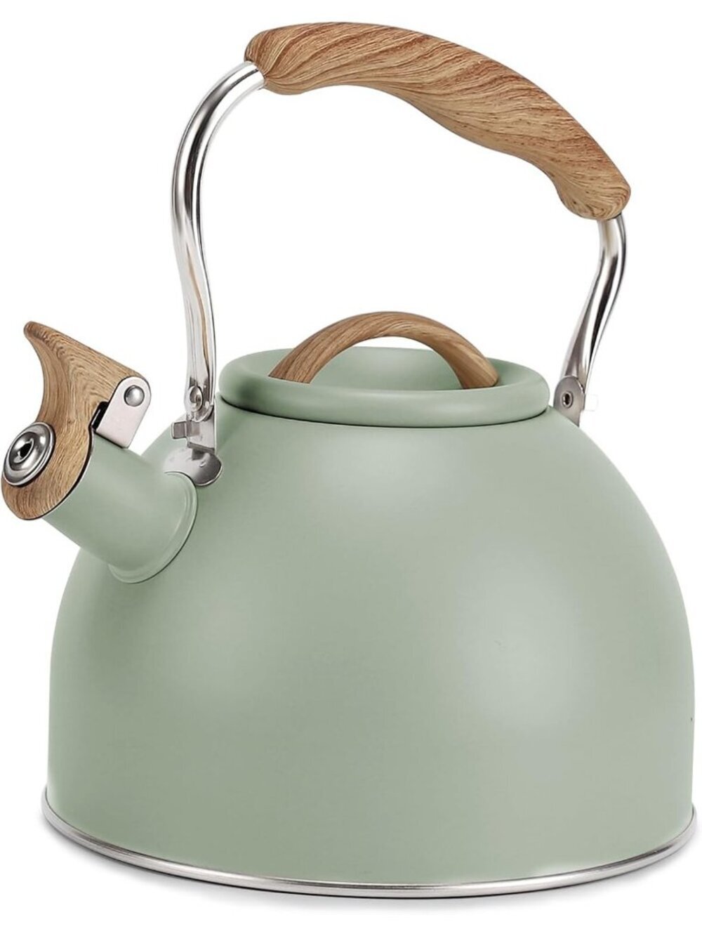 Green Kitchen Whistling Tea Kettle 100 OZ / 3 L Stainless Steel Stovetop Teapot